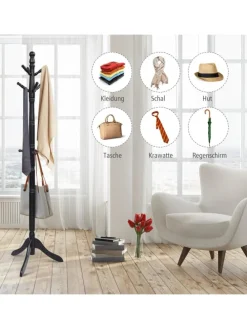 175 cm Garderobenständer in Schwarz