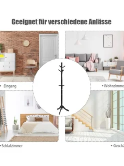 175 cm Garderobenständer in Schwarz