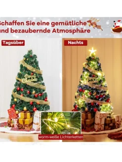 120 cm Künstlich Weihnachtsbaum mit Beleuchtung in Grün