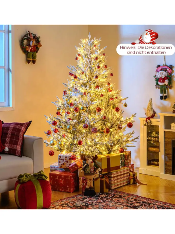 180 cm Künstlich Weihnachtsbaum mit LED Beleuchtung in Grün