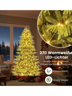 180 cm Künstlicher Weihnachtsbaum mit Beleuchtung in Grün