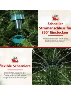 360 cm Künstlicher Weihnachtsbaum mit Beleuchtung in Grün