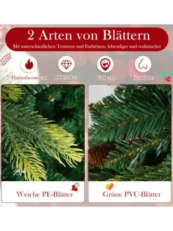 150 cm Künstlicher Weihnachtsbaum mit Beleuchtung in Grün