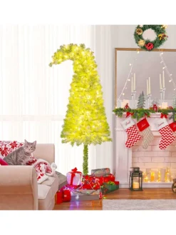 180 cm Künstlicher Weihnachtsbaum mit Beleuchtung in Grün