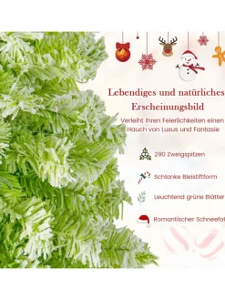 180 cm Künstlicher Weihnachtsbaum mit Beleuchtung in Grün