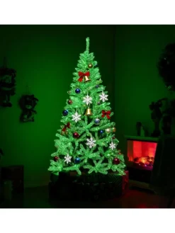 180 cm Künstlicher Weihnachtsbaum im Dunkeln Leuchtend in Grün