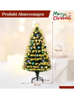 120 cm Künstlicher Weihnachtsbaum mit Beleuchtung in Grün