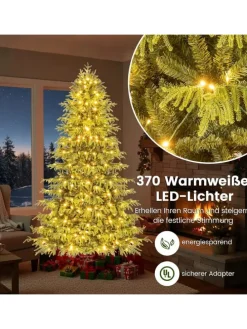 210 cm Künstlicher Weihnachtsbaum mit Beleuchtung in Grün
