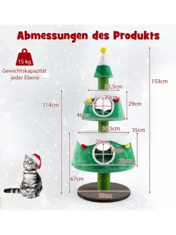 153 cm Kratzbaum für Weihnachten Katzenbaum in Grün