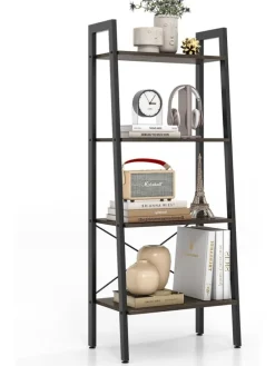 4 Ebenen Bücherregal in Grau