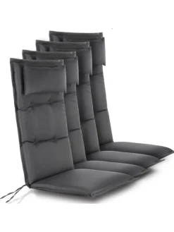 4 Hochlehner Stuhlauflagen Sitzpolster in Anthrazit