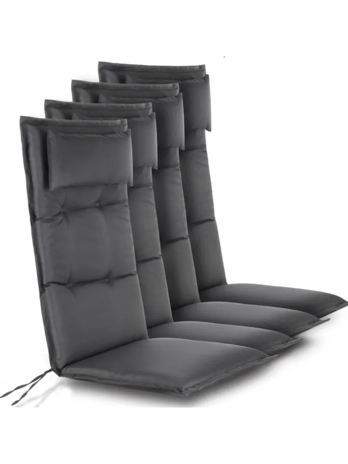 4 Hochlehner Stuhlauflagen Sitzpolster in Anthrazit