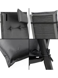 4 Hochlehner Stuhlauflagen Sitzpolster in Anthrazit