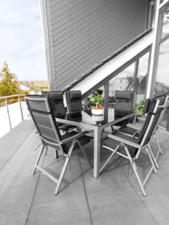 4 Hochlehner Stuhlauflagen Sitzpolster in Anthrazit