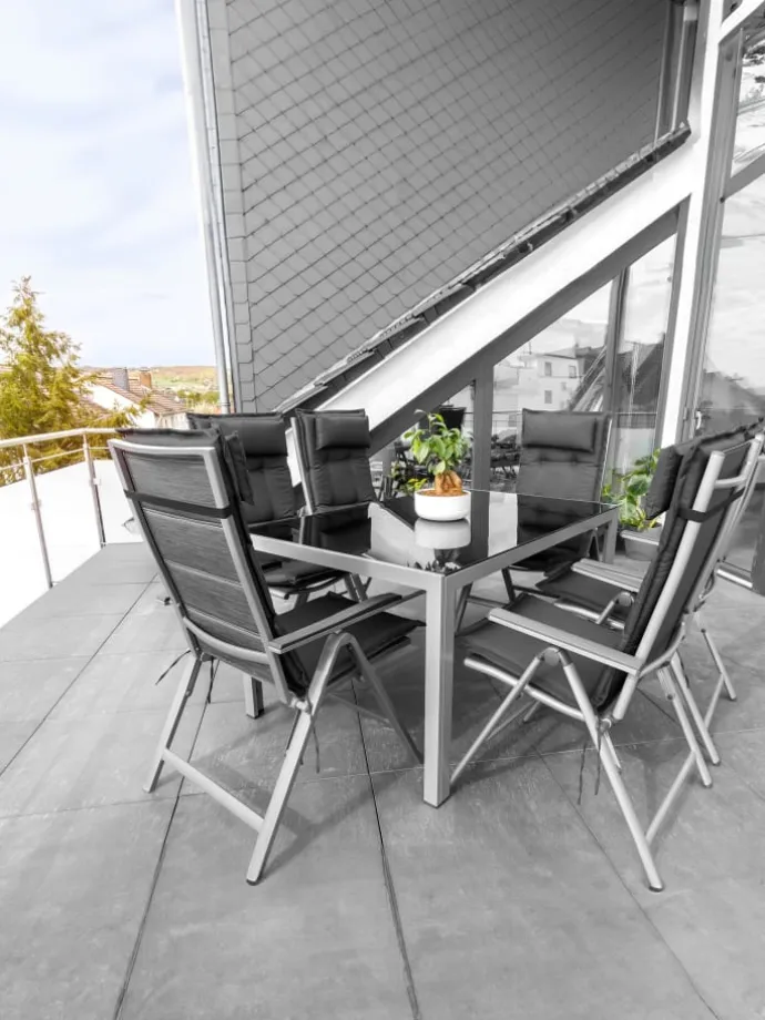 4 Hochlehner Stuhlauflagen Sitzpolster in Anthrazit