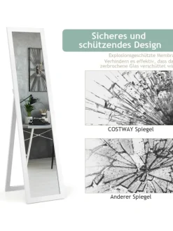2 in 1 Ganzkörperspiegel in Weiß
