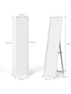 2 in 1 Ganzkörperspiegel in Weiß