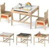 4 in 1 Kindertisch mit 2 Stühlen in Hellbraun