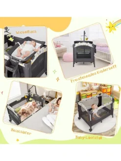 4 in 1 Reisebett in Anthrazit