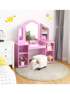 2 in 1 Schminktisch in Rosa