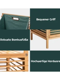 40 L Badregal mit Wäschekorb in Grün