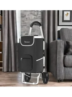 56 L Einkauf Trolley Einkaufswagen Shopping in Schwarz