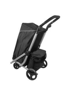 48 L Einkaufswagen + 12 L Kühltasche Einkauf Trolley Trolley in Schwarz