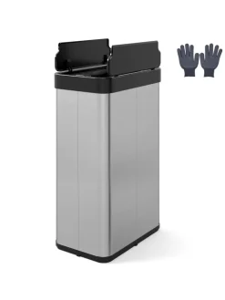 60 L Mülleimer Küche Edelstahl in Silber