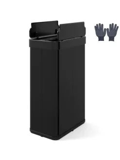 60 L Mülleimer Küche Edelstahl in Schwarz