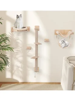 5 PCS Kletterwand Katzen in Hellbraun