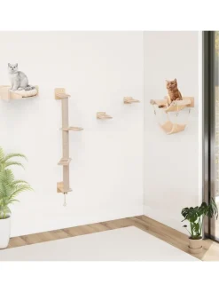 5 PCS Kletterwand Katzen in Hellbraun