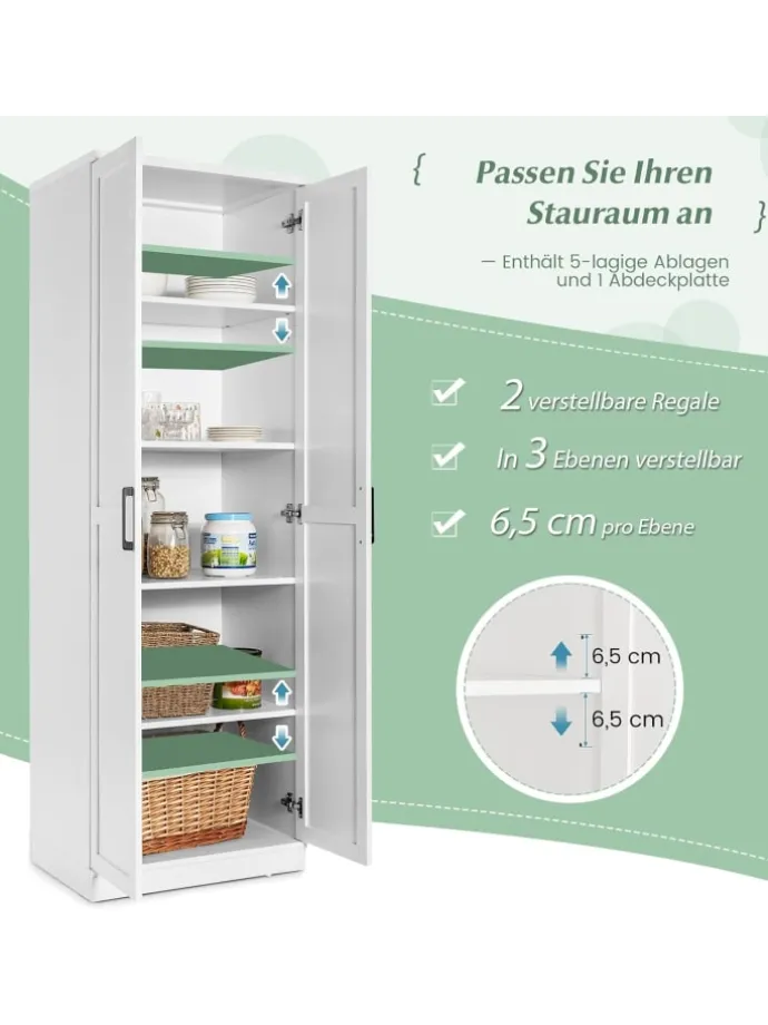 5 stöckiger Hochschrank in Weiß