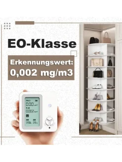 7 stufiges Schuhregal mit 360° Drehfunktion in Weiß, 60 × 60 × 161cm