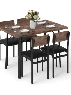 5 tlg. Essgruppe in Braun