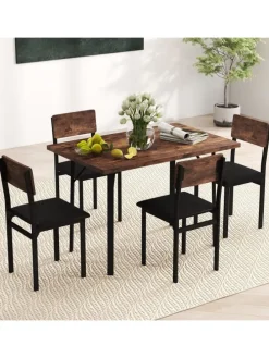 5 tlg. Essgruppe in Braun