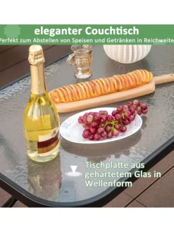 4 tlg. Gartenmöbel Set in Grau