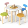 5 tlg. Kindertisch-Set mit 4 Stühlen in Bunt