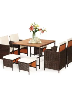 9 tlg. Polyrattan Set Rattanmöbel in Beige