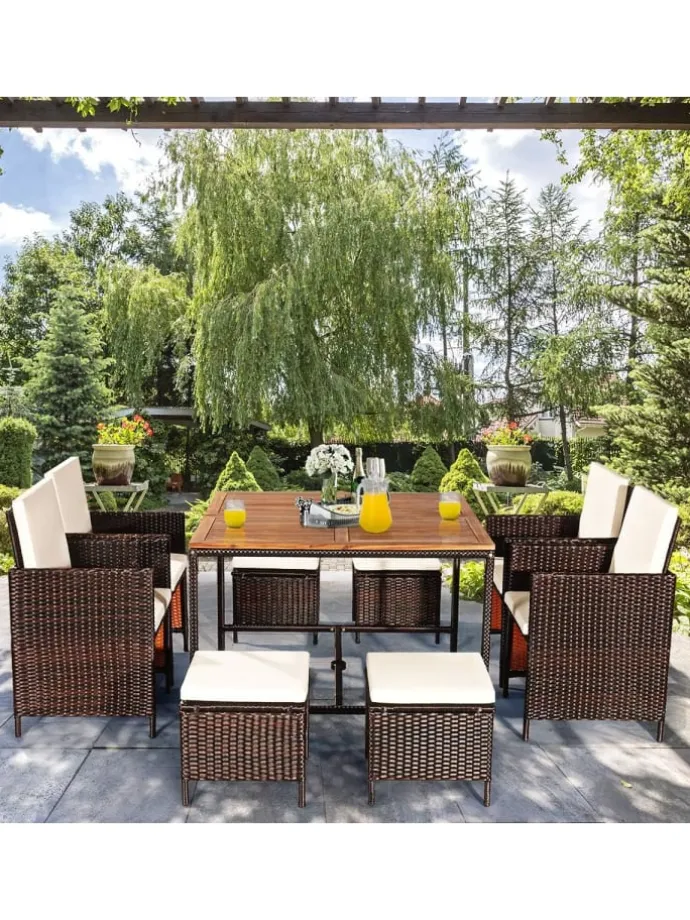 9 tlg. Polyrattan Set Rattanmöbel in Beige