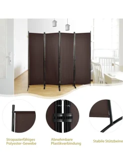 4 tlg. Raumteiler 173cm in Braun