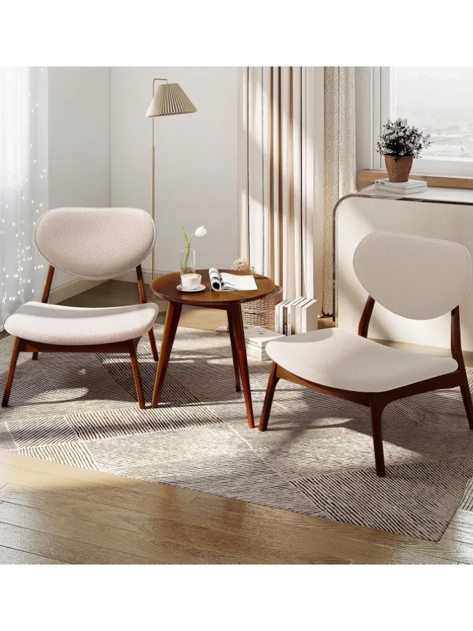 3 tlg. Sessel mit Beistelltisch in Beige