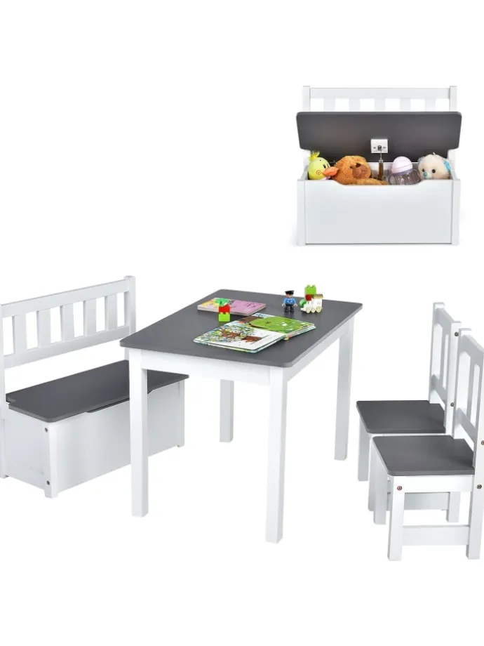 4 tlg. Set Sitzgruppe in Grau