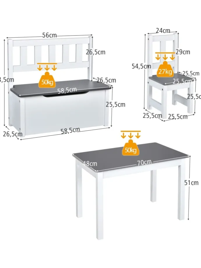 4 tlg. Set Sitzgruppe in Grau