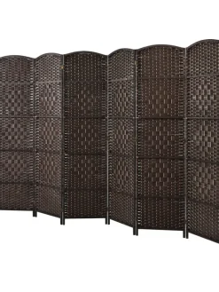 6 tlg. Trennwand Raumteiler 273 x 180 cm in Braun