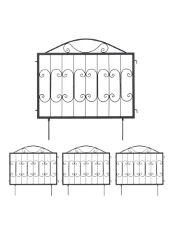 4 x Beetzaun in Schwarz