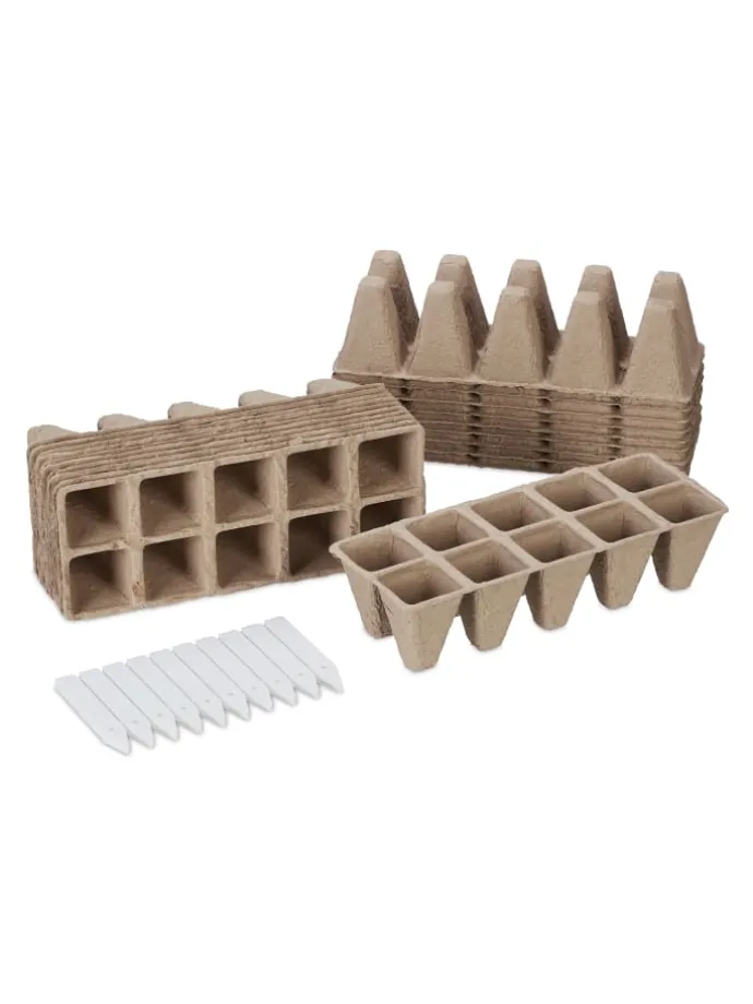 200 x Anzuchttöpfe in Braun - (B)3,5 x (H)5,5 x (T)3,5 cm