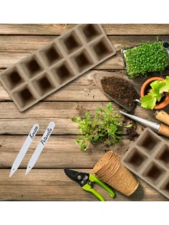 200 x Anzuchttöpfe in Braun - (B)3,5 x (H)5,5 x (T)3,5 cm