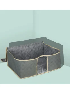 2 x Aufbewahrungstasche für Bettdecken in Grau - (B)60 x (H)25 x (T)44 cm