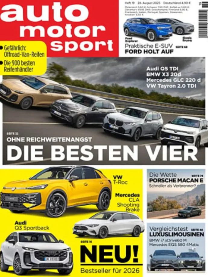 13 x AUTO MOTOR UND SPORT Zeitschrift (Gutschein für Halbjahres Abo)