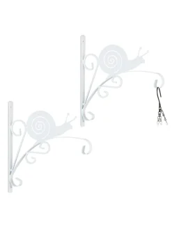 2 x Blumenampelhalterung in Weiß